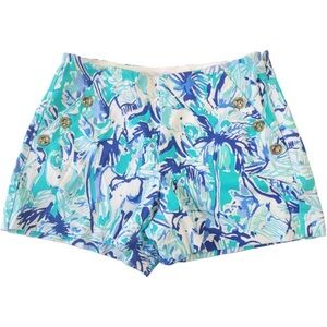 Lilly Pulitzer MARINA  blue color Bold Print Knit Shorts size 0